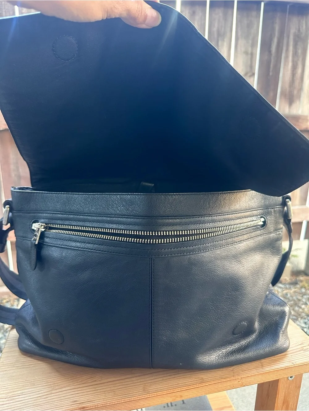 Coach Black Pebbled Leather Messenger Bag